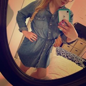 Long sleeve denim dress